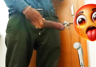 Today in the Office Toilet, I Spit on My Cock, Masturbated and Ejaculated