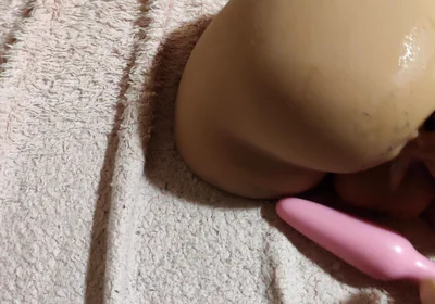 Spitting and Fucking an Anal Toy with Dildos with Pleasurable Moaning