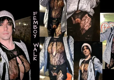Femboy - My First Walk as a Ladyboy with Breasts and a Vagina