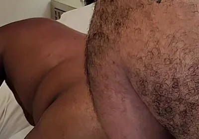 Hairy Bear Pounds Thick Ass Doggy and Shoots All Over His Chest