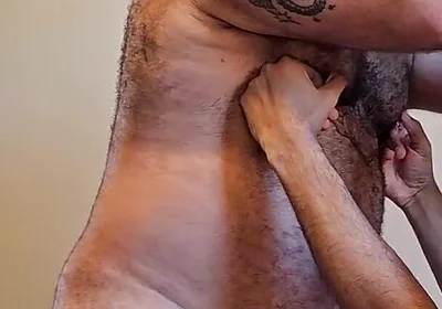 Hairy Bear Fucks Bareback Doggy and Missionary Hard