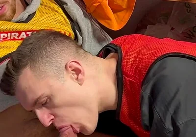 Straight Lad Gets Sucked off in the Locker Room