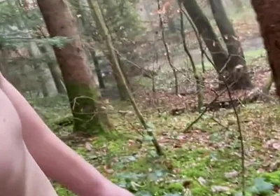 Running in the Forest and Stripping Completely Naked