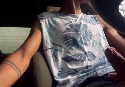 College Boy Masturbates in the Car Until He Cums