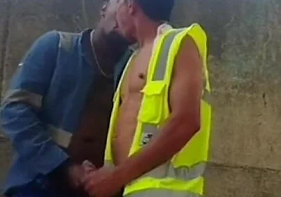 Two Workers Behind the Service Wall