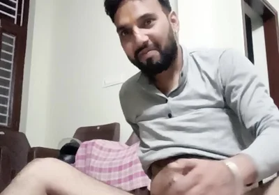 Indian man masturbation in the bathroom