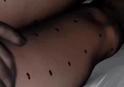 Dani Leg with Dotted Black Nylon and Gloves