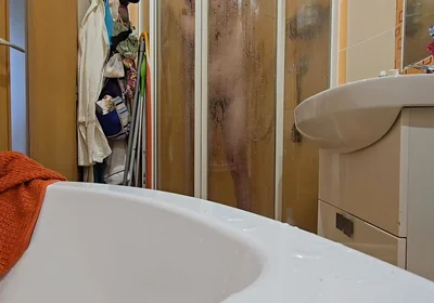 Hairy Guy Taking a Shower at His Female Friend’s Place