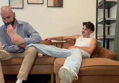 Licking master stinky feet cuming