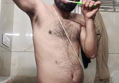 Indian Desi Man Enjoy Shower and Masterbation Show with Neighbour Police Officer Stepfather Pakistani Stepdaddy Teacher Army off