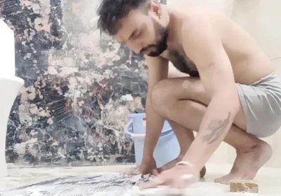 Indian Stepfather Stepdaddy Enjoy Shower