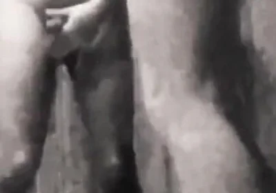 A Boy Is Discussing with His Horny Stepdad in the Pool's Public Showers When Stepdaddy Suddenly Pees on Him