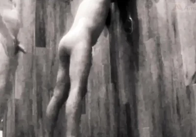 A Boy Is Discussing with His Horny Stepdad in the Pool's Public Showers When Stepdaddy Suddenly Pees on Him