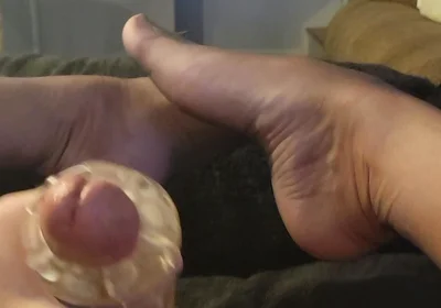 Jacking off in New Nylons with Dick Toy