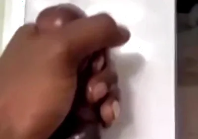 Bathroom solo stroking cumming hard
