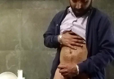 Indian Desi Man Enjoy Penis Massage in Bathroom