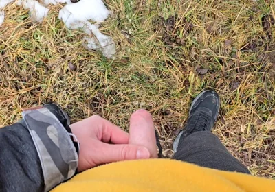 A Bit Risky Peeing - POV Outdoor Male Pee During a Nature Walk