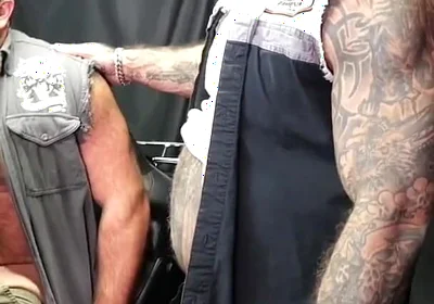 Threesome Harley Fucking with Manny Muscle and King Baiter