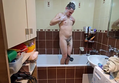 Hot Water Therapy - Hairy Guy’s Private Shower Time After Work