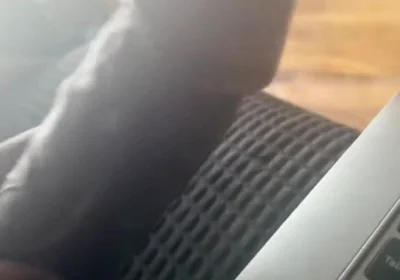 Stroking My Big Black Cock Watching Porn