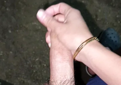 Outdoors at Night, Peeing and Hot Cumshot