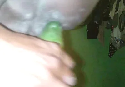 Deep Anal Sex with a Big Cucumber