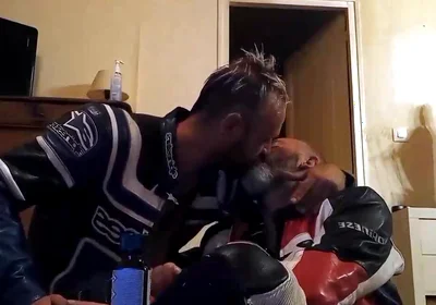 French guys in biker gear fucking