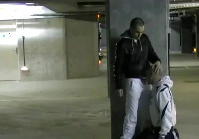Fucked by scally boy in public parking in paris