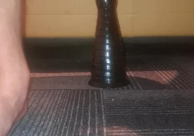 Hot gay twink NoFace Twink X riding huge toys