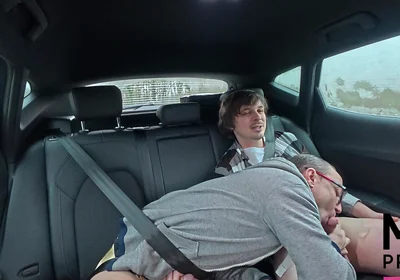 Two Straight Sucks Each Other and Tries to Fuck in the Back of a Car