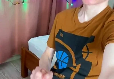 Young Student Home Alone with a Monster Boner and Lots of Sperm