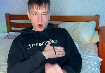 Bored in My Room so I Rubbed My Big Cock Until I Blew a Load