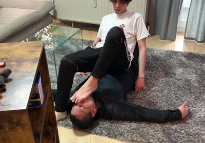 Feet socks master licking