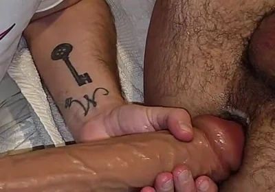 Fucking My Horny Pervy Taboo Step Dad with My Dick and a Dildo and Ny Husband Spunked on His Face