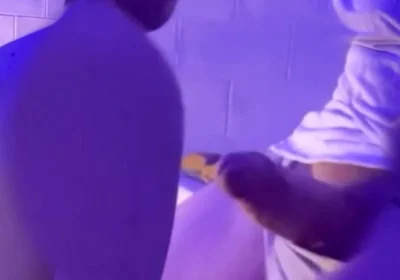 Amateur Boy Squirting Piss on His Step Dad and Sucking His Thick Cock (and Spitting on It) in the Bathroom