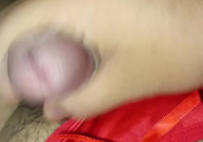 Cumming Im Wife's Red Silky Thong for the 5th Time!