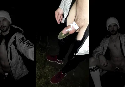 Winter Hike with a Piss-soaked Rubber on My Dick