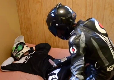 leather biker fucks motorcrosser