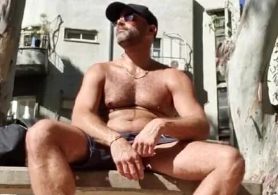 Guy Struck His Dick Public Park Sunny Day