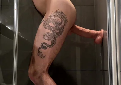 Hungry Locked Bottom Playing with Huge 10 Inches Monster Dildo