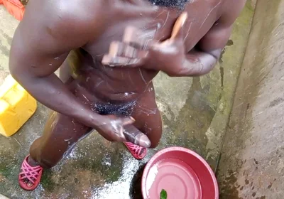 Nudist African Boy with Very Huge Black Get with Perfect Outdoor Massage