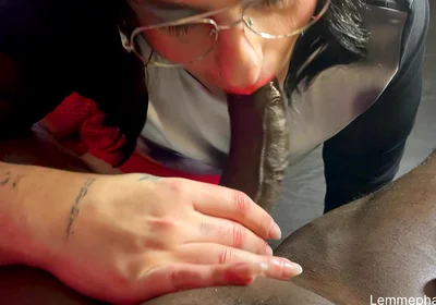 Sexy Trav Sucks My Big Cock Gently and Roughly