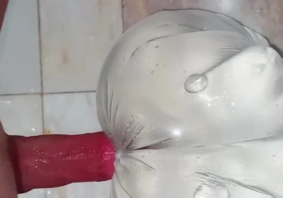 Horny Anal Masturbation Alone in the Bathroom - Real Toy Play