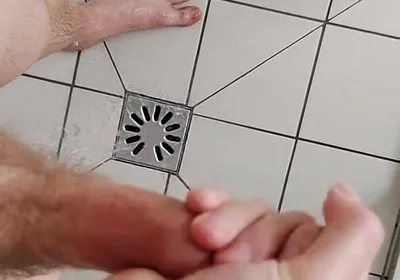 White Skinny Young Boy Pie and Jerking Under the Shower