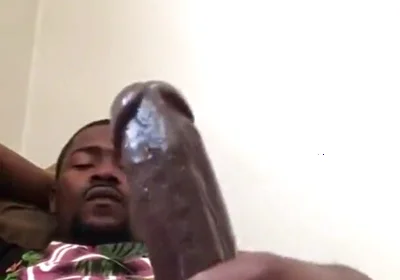 Slowly Wanking My Big Black Cock Cumming Loads