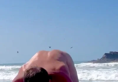 Naked Workout in Zipolite Mexico. Jumping Jacks with a Sprawl