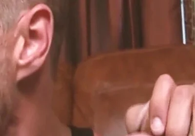 Thirsty for Cum Horny Gay Man Enjoys the Two Cocks of His Muscular Colleagues in a Threesome