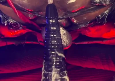 Femboy Bottom Dipsodeep Creams Butthole with Large Dildo - Anal Training