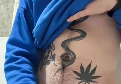 Revaz Masturbates Her Dick and Cums
