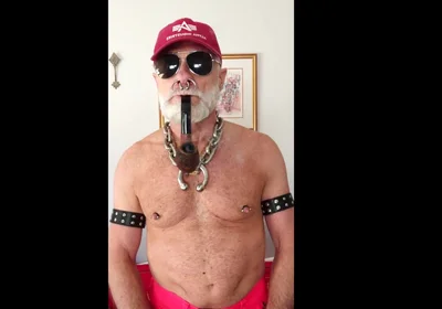 Stepdad Smoking His Pipe in Hi Viz Gear